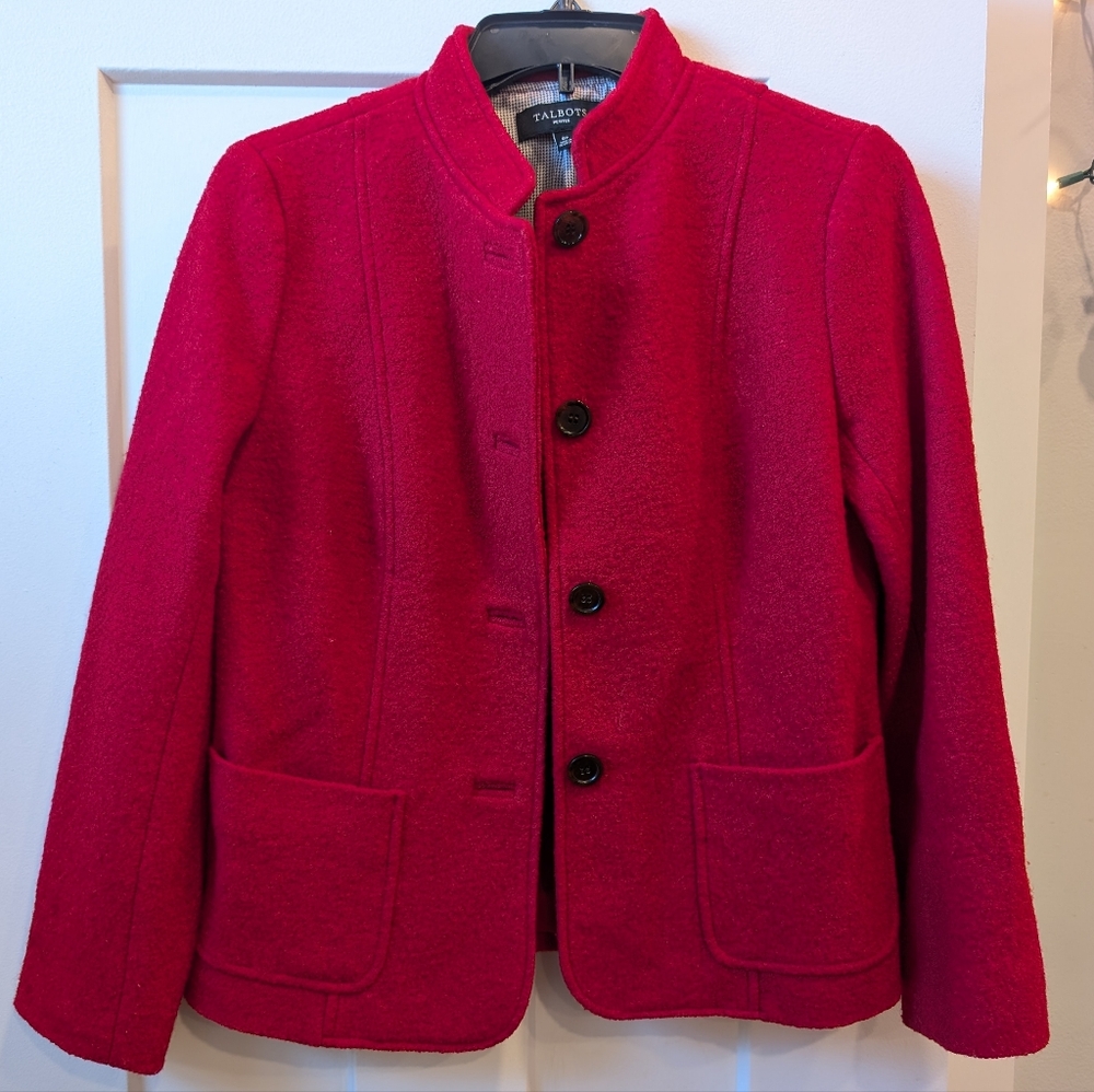 Talbots Vibrant Red Button-Up Jacket - image 1
